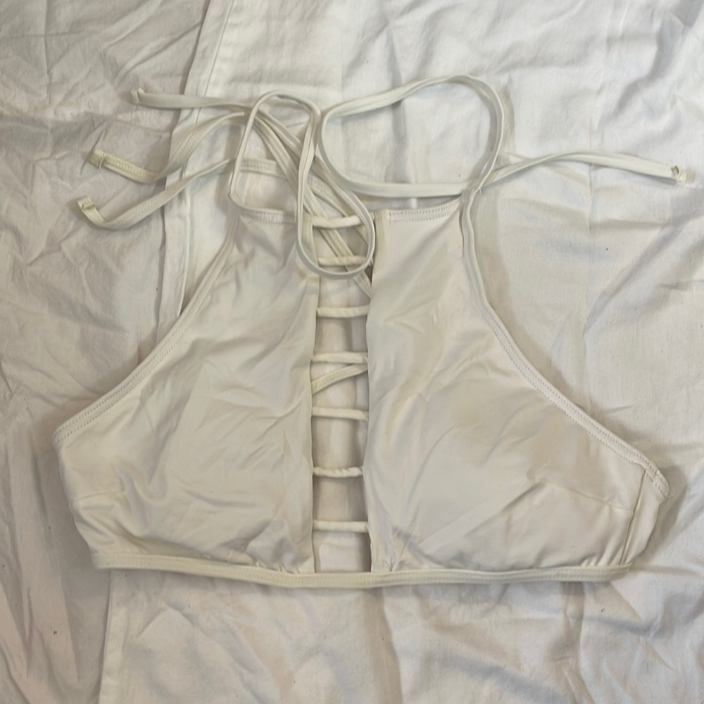White PacSun high neck swimsuit
